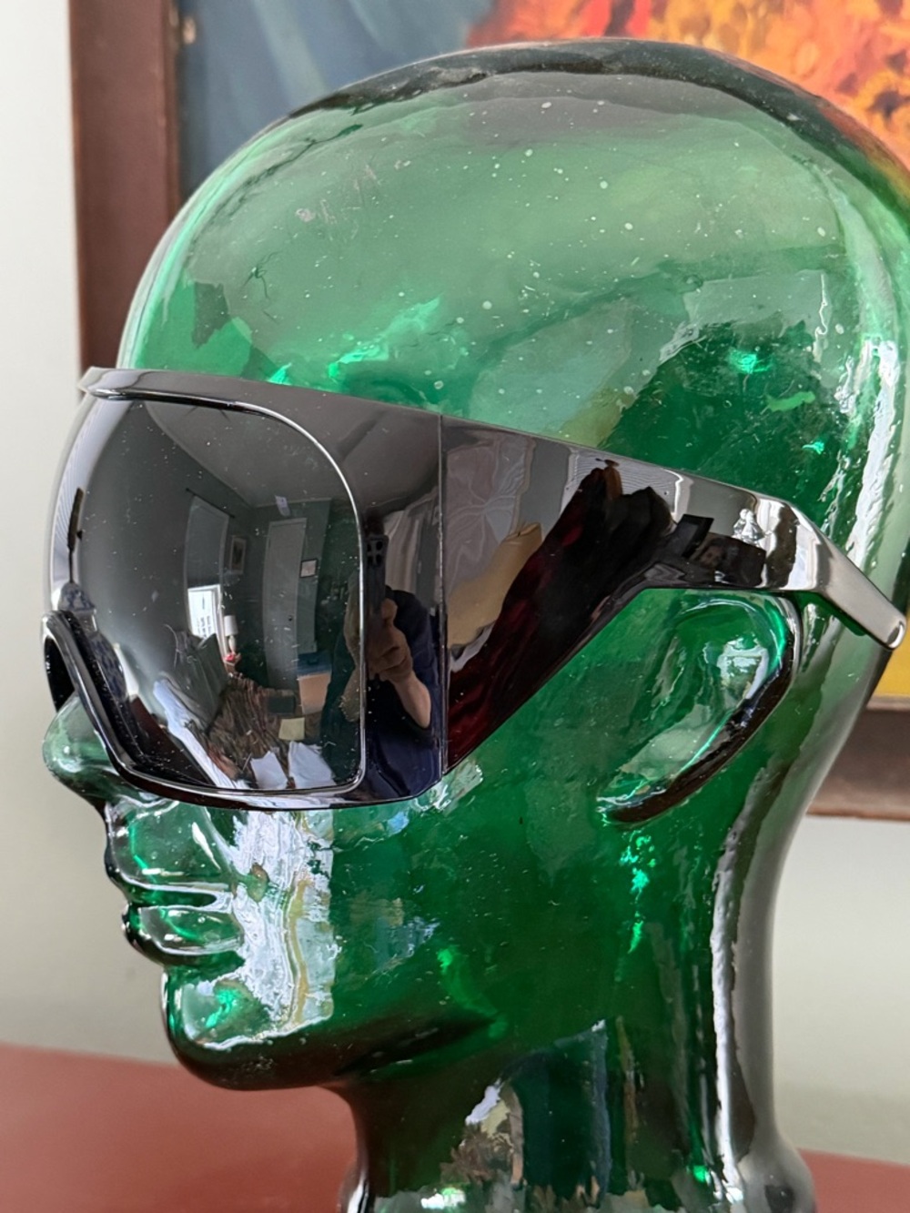 Rick Style? Glossy Black Shield Sunglasses